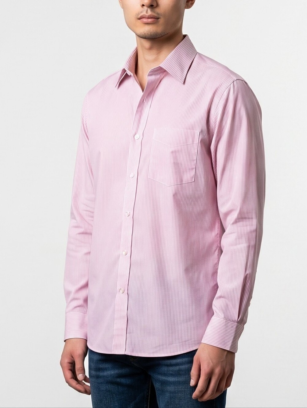 Wayne Scott Striped Business Shirt 15 3/4